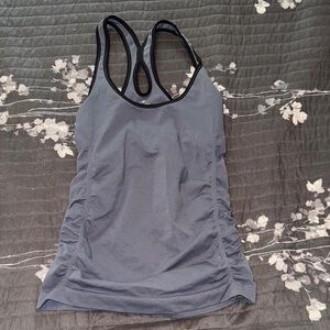 NUX Gray Tank Top with Black Trim